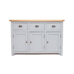 Cabinet Bits Argenta Light Grey 3 Drawer 3 Door Sideboard Brass Cup Handle