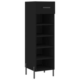 Berkfield Home Shoe Cabinet Black 30x35x105 cm Engineered Wood - Size: 30 x 35 x 105 cm - thumbnail 1