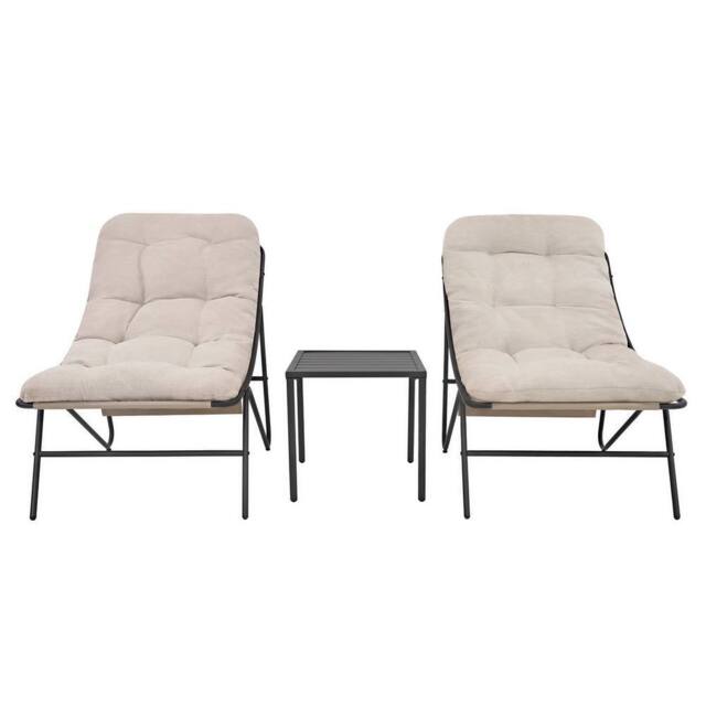 Monstershop 3 Piece Bistro Set - Grey & Cream - image 1