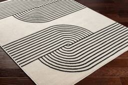 Livabliss Pisa-Modern Off-White Black Graphic Living Dining Bedroom Rug in Beige - Size: 140 cm x 200 cm - thumbnail 6