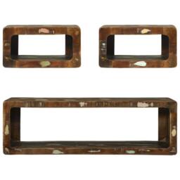 Berkfield Home Modern 3 Piece TV Cabinet Set Multicolour Solid Wood Reclaimed - thumbnail 5