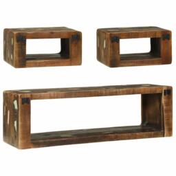 Berkfield Home Modern 3 Piece TV Cabinet Set Multicolour Solid Wood Reclaimed - thumbnail 6