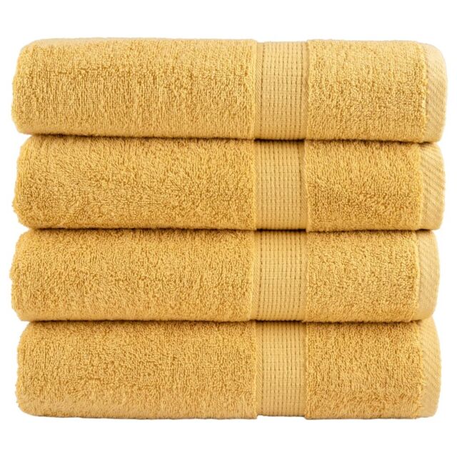 Berkfield Home Premium Hand Towels SOLUND 4pcs Gold 50x100cm 600gsm - image 1
