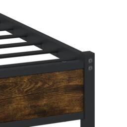 Berkfield Home Metal Bed Frame without Mattress Smoked Oak 120x200 cm in Brown - Size: Small Double - thumbnail 8