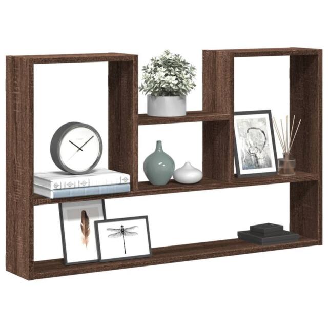 Berkfield Home Wall Shelf Brown Oak 99x15x60 cm Engineered Wood - Size: 99 x 15 x 60 cm - image 1