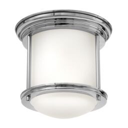 Netlighting Hinkley Hadrian 1 Light Flush Mount Chrome with Opal Glass IP44 in Grey