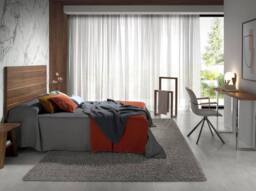 Angel Cerda Swivel Dining Chair, Light Grey Fabric, Walnut Detail - thumbnail 4