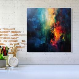 Warren Reed - Designer Colourful Chaos: Urban Dreamscape Canvas - Size: w10 inch x h10 inch - thumbnail 1