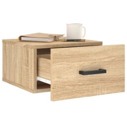 Berkfield Home Wall-mounted Bedside Cabinets 2 pcs Sonoma Oak 35x35x20 cm in Brown - Size: 35 x 35 x 20 cm - thumbnail 4