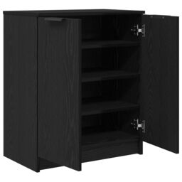 Berkfield Home Shoe Cabinet Black Oak 59x35x70 cm Engineered Wood - Size: 59 x 35 x 70 cm - thumbnail 5