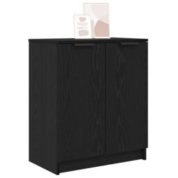 Berkfield Home Shoe Cabinet Black Oak 59x35x70 cm Engineered Wood - Size: 59 x 35 x 70 cm - thumbnail 3