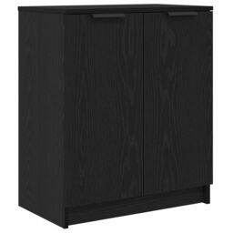 Berkfield Home Shoe Cabinet Black Oak 59x35x70 cm Engineered Wood - Size: 59 x 35 x 70 cm - thumbnail 2