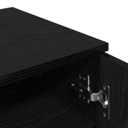 Berkfield Home Shoe Cabinet Black Oak 59x35x70 cm Engineered Wood - Size: 59 x 35 x 70 cm - thumbnail 9