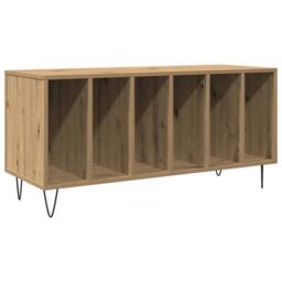 Berkfield Home Record Cabinet Artisan Oak 100x38x48 cm Engineered Wood in Brown - Size: 100 x 38 x 48 cm - thumbnail 1