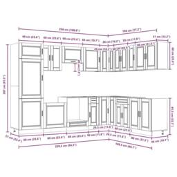 Berkfield Home Elegant 14 Piece Kitchen Cabinet Set Porto Old Wood Engineered Wood in Brown - thumbnail 8
