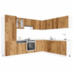Berkfield Home Elegant 14 Piece Kitchen Cabinet Set Porto Old Wood Engineered Wood in Brown - thumbnail 2
