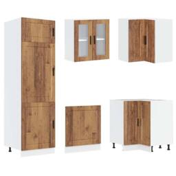 Berkfield Home Elegant 14 Piece Kitchen Cabinet Set Porto Old Wood Engineered Wood in Brown - thumbnail 5