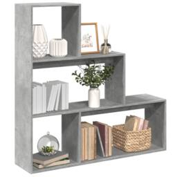 Berkfield Home Room Divider Bookcase 4-Tier Artisan Oak 131.5x29x131.5 cm Wood in Grey - thumbnail 2