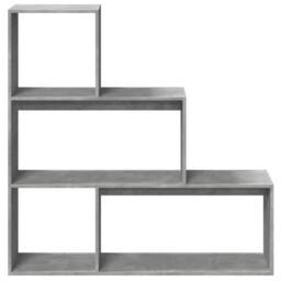 Berkfield Home Room Divider Bookcase 4-Tier Artisan Oak 131.5x29x131.5 cm Wood in Grey - thumbnail 5