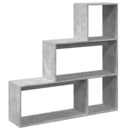 Berkfield Home Room Divider Bookcase 4-Tier Artisan Oak 131.5x29x131.5 cm Wood in Grey - thumbnail 7