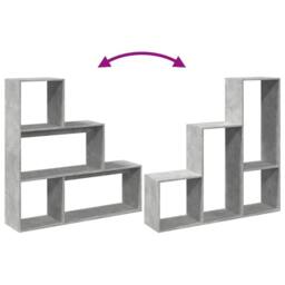 Berkfield Home Room Divider Bookcase 4-Tier Artisan Oak 131.5x29x131.5 cm Wood in Grey - thumbnail 8