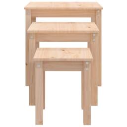 Berkfield Home Nesting Tables 3 pcs Solid Wood Pine in Light Brown - thumbnail 8