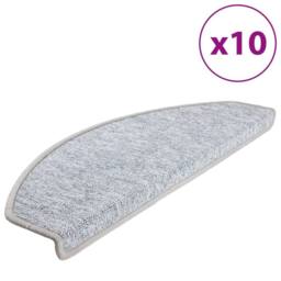 Berkfield Home Stair Mats 10 pcs 65x24x4 cm Light Grey - Size: Medium - thumbnail 2