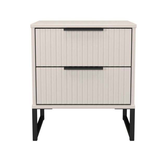Ready Assembled 2 U Menai 2 Drawer Bedside (Ready Assembled) in Taupe - Size: Small - image 1