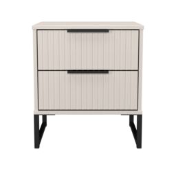 Ready Assembled 2 U Menai 2 Drawer Bedside (Ready Assembled) in Taupe - Size: Small - thumbnail 1