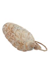 KDMD Antique White Wash Large Pine Cone Bauble for Winter Decor in Brown - thumbnail 2