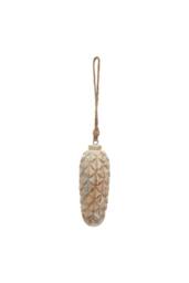 KDMD Antique White Wash Large Pine Cone Bauble for Winter Decor in Brown