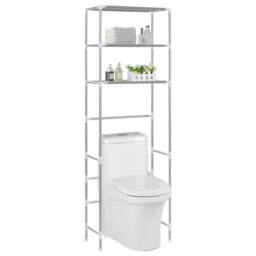 Berkfield Home 3-Tier Storage Rack over Toilet Silver 53x28x169 cm - Size: 53 x 28 x 169 cm - thumbnail 1