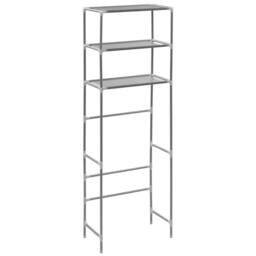 Berkfield Home 3-Tier Storage Rack over Toilet Silver 53x28x169 cm - Size: 53 x 28 x 169 cm - thumbnail 2