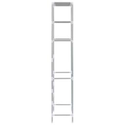 Berkfield Home 3-Tier Storage Rack over Toilet Silver 53x28x169 cm - Size: 53 x 28 x 169 cm - thumbnail 5