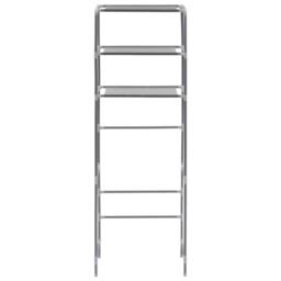 Berkfield Home 3-Tier Storage Rack over Toilet Silver 53x28x169 cm - Size: 53 x 28 x 169 cm - thumbnail 3
