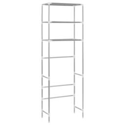 Berkfield Home 3-Tier Storage Rack over Toilet Silver 53x28x169 cm - Size: 53 x 28 x 169 cm - thumbnail 4