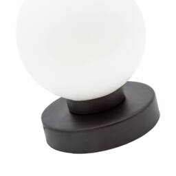 Happy Homewares Contemporary Opal Glass Globe Table Lamp with Matte Black Round Base - thumbnail 4