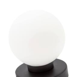 Happy Homewares Contemporary Opal Glass Globe Table Lamp with Matte Black Round Base - thumbnail 3