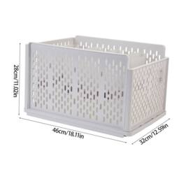 ExtraStar Space-Saving Stackable Storage Basket with Shirt Folders in Off-White - thumbnail 3