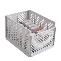 ExtraStar Space-Saving Stackable Storage Basket with Shirt Folders in Off-White - thumbnail 5