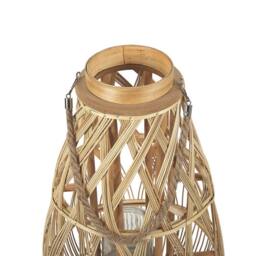 Wyld and Coco Lantern Light Bamboo and Glass Candle Holder 77cm in Brown - thumbnail 6