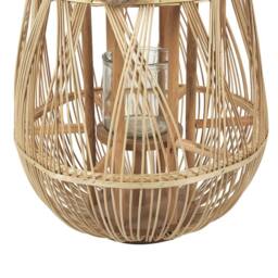 Wyld and Coco Lantern Light Bamboo and Glass Candle Holder 77cm in Brown - thumbnail 7