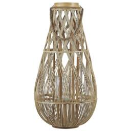 Wyld and Coco Lantern Light Bamboo and Glass Candle Holder 77cm in Brown - thumbnail 5