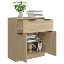 Berkfield Home Sideboard Sonoma Oak 60x30x70 cm Engineered Wood in Brown - Size: 60 x 30 x 70 cm - thumbnail 4