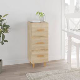 Berkfield Home Sideboard Sonoma Oak 34.5x34x90 cm Engineered Wood in Light Brown - thumbnail 2
