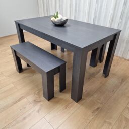 KOSY KOALA Dining Table Set Grey Dining Table With 2 Benches Kitchen Dining Table Set Dining Room Table for Four in Charcoal - thumbnail 4