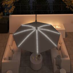 Matteo 3m Cantilever Garden Parasol - Solar LED, 360° Rotation, Dark Grey - thumbnail 8