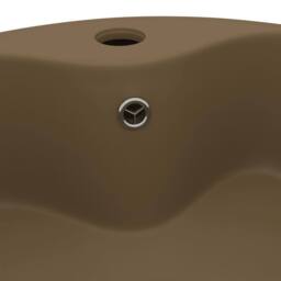 Berkfield Home Luxury Wash Basin with Overflow Matt Cream 36x13 cm Ceramic in Tan - thumbnail 5