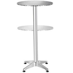 tectake Aluminum Bistro Table Frederic Ø 60 Cm, Height-Adjustable Frederic in Silver - Size: 4 Person - thumbnail 2