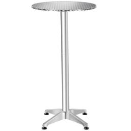 tectake Aluminum Bistro Table Frederic Ø 60 Cm, Height-Adjustable Frederic in Silver - Size: 4 Person - thumbnail 3